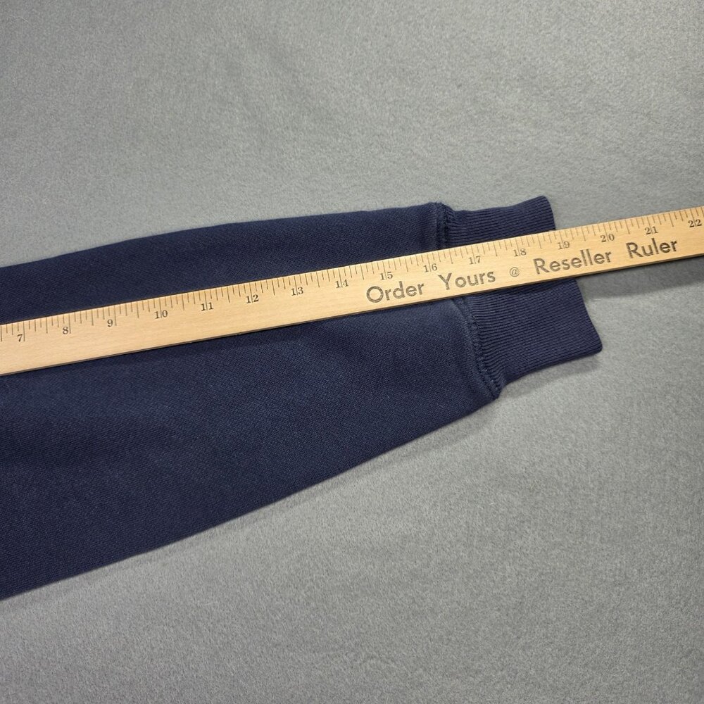 Levis Hoodie Womens Large Navy Blue Cropped Pullover Logo Sweatshirt Hipster - Picture 8 of 8